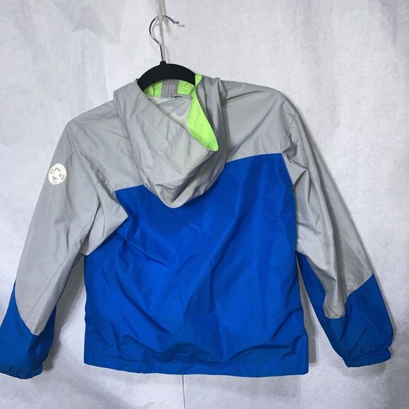 AQ Explore The Unknown Boys Hooded Lined Jacket M Medium 10/12 Blue Green Gray - Picture 2 of 9